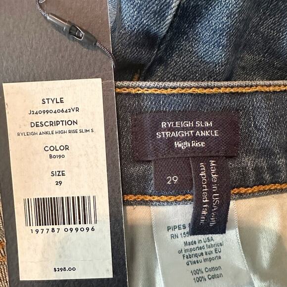 Veronica Beard Ryleigh Ankle High Rise Slim Jeans Vintage Rain Size 29 - Picture 3 of 12